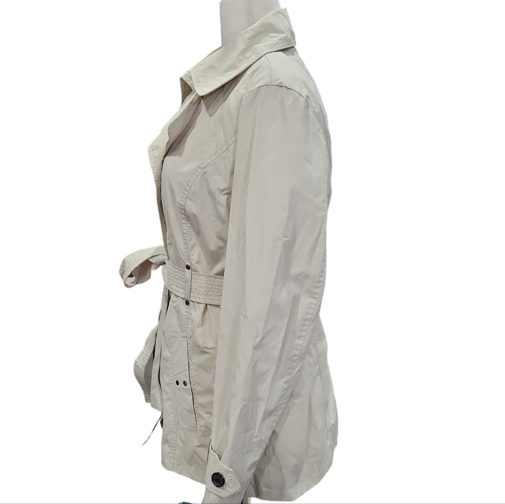 EUC Faded Glory women's tan belted trenchcoat, 12/14, L - Picture 3 of 12